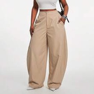 Plus Size Women's Plaid Casual Versatile Wide Leg Scimitar Pants For Daily Wear, Leisure, Versatile,