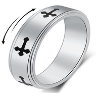 Kinh điển Đơn giản màu trơn Fidget Nhẫn Sự lo lắng Nhẫn Cho nam giới NỮ, Thép không gỉ Màu bạc Vượt