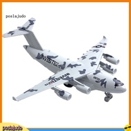 [poslajudo]  Diecast C17 Transport Plane Pull back Light Sound Aircraft Model Education Toy