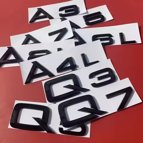 Glossy Black 1.8T 2.0T 2.4 2.5 2.8 3.0T 3.2 3.6 4.2 A3 A4L A5 A6L A7 A8L Q3 Q5 Q7 ABS Car Emblem Tru