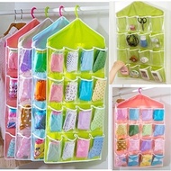 16 Pockets Hanging Over Door Wall Sock Shoe Organiser Storage Tidy Rack Space Saver BRE