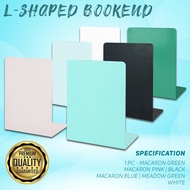 Book End L Shape Metal Book Stand Anti Slip for Books Files Organizer