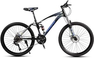 Fashionable Simplicity Full Suspension Mountain Bike 26 Inches Wheel 21/24/27/30 Speed Gear System With High Carbon Steel Frame Front and Rear Disc Brake Dual Suspension Unisex Adult Mountain Bicycle