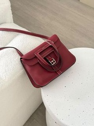Hermes mini Halzan 
Rouge Grenat