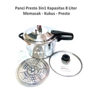 PALING MURAH...!!!PAKET Panci Presto 8 Liter Plus Tutup Kaca Wellington Happy Call HC Pressure Pan -