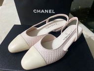 Chanel slingback 櫻花粉 平底鞋