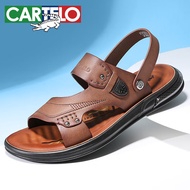 K-J Cartelo Crocodile（CARTELO）Men's Sandal Slippers Outdoor Beach Shoes Leather Sandals Men 1811 PUAE