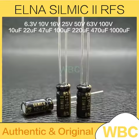 10Pcs/Lot ELNA SILMIC II RFS Series HiFi Audio Capacitor 6.3V 10V 16V 25V 50V 63V 100V 10uF 22uF 47u