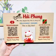 Bảng in Mã Qr Code Mèo Thần Tài Vẫy Tay đèn led In Thông Tin tài khoản ngân hàng Theo Yêu Cầu IN mã