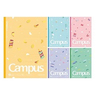 KOKUYO Campus Notebook Limited Edition B5 Dot A-Rule 5-Color Pack Snack Motif No. 3CATN-L36X5 A-Rule