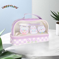 VBESTLIFE ZJchao Cute Pencil Case Cartoon Animal Pattern Large Capacity Clear Pouch Pen with Zipper 