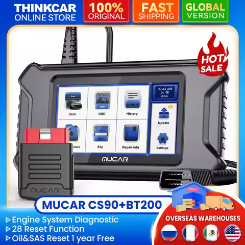 MUCAR CS90 OBD2 Car Scan Diagnostic Tool Engine system scanner tools 28 reset function lifetime free