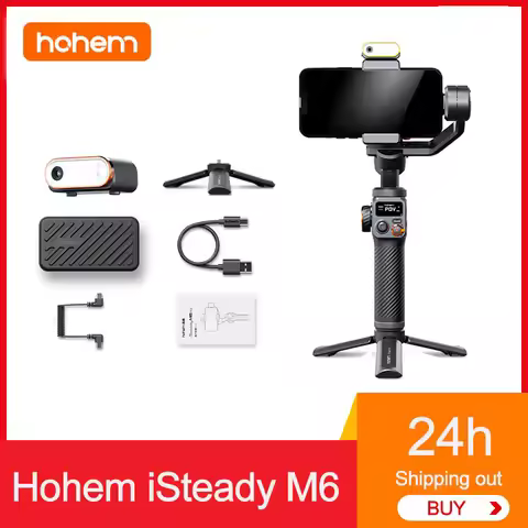 Hohem iSteady M6 3-Axis Handheld Gimbal Stabilizer Selfie Tripod for iPhone 14 pro AI Magnetic Full 