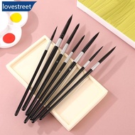 LOVESTREET 7Pcs Round Hair Paint Brush Set Wood Handle Professional Watercolor Brushes Oil Painting 