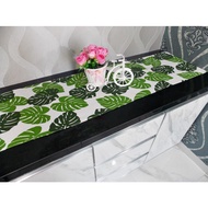MONSTERA MINIMALIST RUNNER LONG CANVAS GREEN Dining Tablecloth premium quality N4B2 High Quality MOS