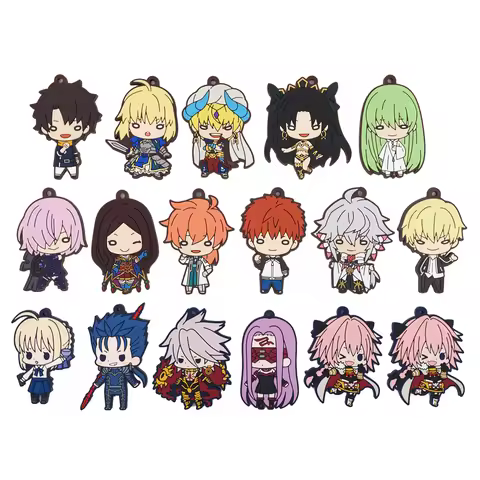 Fate Grand Order Anime FGO FSN Game Saber Merlin Mash Gilgamesh Astolfo Cute Rubber Keychain Gift