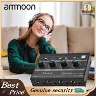 Muslady AMP-14 4-Channel Headphone Amplifier Compact Stereo Headphone Amp with RCA/6.35mm/3.5mm Inpu