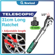 Ratchet Wrench Heavy Duty / Long Ratchet / Extendable Ratchet 1/2" - Telescopic (72 Teeth)