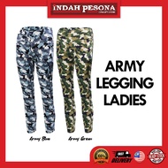 Indah Pesona Slim Fit Ladies Pants With Pocket - Camouflage Army/Size M-XL