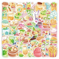 10/50Pcs Cute Food Burger Fries Gourmet Stickers Luggage Laptop Decorative Cartoon Food Stickers Toy Children Birthday Gift