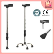 WarmHaven Senior Cane Chair Tungkod Adjustable Quad Cane with Chair