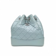 CHANEL GABRIELLE流浪雙肩包小號藍色牛皮30開金銀扣肩背包