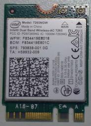 Intel  Dual Band Wireless-AC 7265NGW M.2 筆電無線網卡