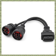 (R Q S E)Car Truck Y Cable OBD OBD2 16Pin Female to J1708 6Pin/ J1939 9Pin OBDII Y Cable Diagnostic 