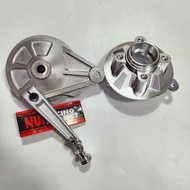 ฝาเบรค สีเงิน งานCNC ตัวใหม่ล่าสุด + ดุมสเตอร์หลังCNC สีเงิน + มือลิงซู NUI แปลงใส่  WAVE110i  WAVE1