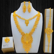 New Style Women's Jewelry Necklace Set Four-Piece Necklace Bracelet Ring Earrings Gold-Plated 24K Je