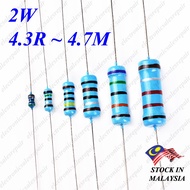 4.3R ~ 4.7M 10PCS 2W Metal Film Resistor 1%
