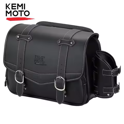Motorcycle Saddlebag Side Bag 15L PU Waterproof Travel Bag For Honda Rebel 500 1100 For Kawasaki W40