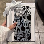 Casing iPhone 11 12 13 14 15 16 Pro Max Floral Letter Prints Case For iPhone 16PM 16Plus X/Xs, XR,7+