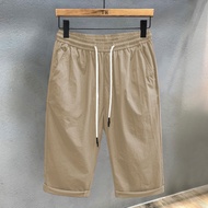 Basic Short Pants Casual Men Three Quarter Pants Drawstring Shorts 4 Colors