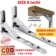 Bracket Engsel Siku Meja Lipat dinding bahan stainless steel 8 INCHI