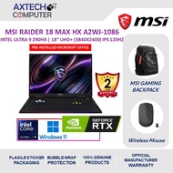 MSI RAIDER 18 MAX HX A2WJ-1086 18'' 120Hz UHD+ Gaming Laptop ( CU9-290HX+, 32GB, 2TB SSD, RTX5090 24