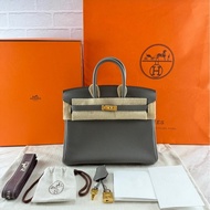 愛馬仕 Hermès Birkin 25 Togo 0L Gris Meyer 積雨雲灰金釦 柏金包