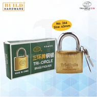 TRI-CIRCLE Brass Padlock 3 Keys 20mm 25mm 32mm 38mm 50mm 63mm 261 262 263 264 265 266 Kunci Mangga H