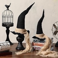 Chicingyou 2 Pcs Halloween Decorations Indoor Vintage Witch Hat Decor Table Centerpiece 13.78'' Prim