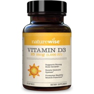 [ Readystocks]Naturewise ~ Vitamin D3, 125 mcg (5,000 IU), 90-360  Softgels