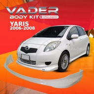 ชุดแต่งรถยนต์สเกิร์ต หน้า หลัง ข้าง รอบคัน Toyota Yaris 2006-2008 ทรง TRD (งานดิบ) ABS เข้ารูปติดตั้