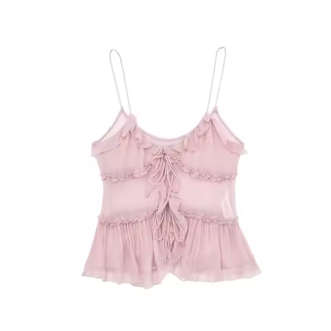 2025 Foreign Trade Cross-border European American Women's Clothing Semi-transparent Layered Decorati