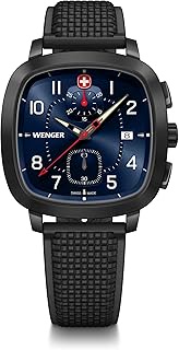 01.1933.113 Men's Chronograph Watch Stainless Steel Case (316L) Blue Dial Black Silicone Strap Quartz Water Resistant 50m Analog [Domestic Genuine Product], blue, Blue (BK Silicone Strap)