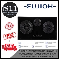 FUJIOH FH-GS7030 SVGL GAS HOB WITH 1 DOUBLE INNER FLAME BURNER * 1 YEAR LOCAL WARRANTY