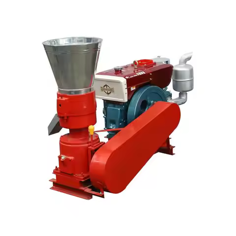 Mobile Wood Pelleting Machine Chicken Feed Pelletizer Small Pellet Mill Engine