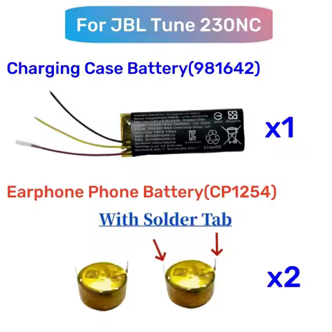 981642 750mAh Lithium Battery for JBL Tune 230NC 230 NC TUNE230NC TWS Wireless Bluetooth Earphone Ch