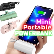 Mini Capsule 5000mAh PowerBank Built in Cable Portable Charger Powerbank iP Android