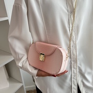 HL9 Bag Women 2022 New Style Water Ripple Fashionable Western Style Lock Small Round Bag Influencer 