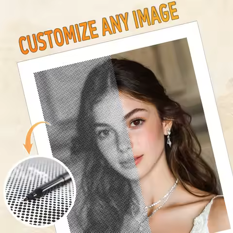 Customized Portrait and Animal Black Pointillism Art - One Color Dot Painting - Painting Art - Best 