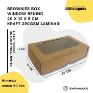 Box BROWNIES 20x12x5 WINDOW BOX KRAFT Laminate SNACK Bread Sponge